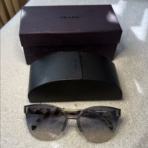 PRADA SPR 04U Gray Lens Tortoiseshell Frame Sunglasses